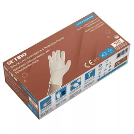 Setino púdermentes latex kesztyű, fehér