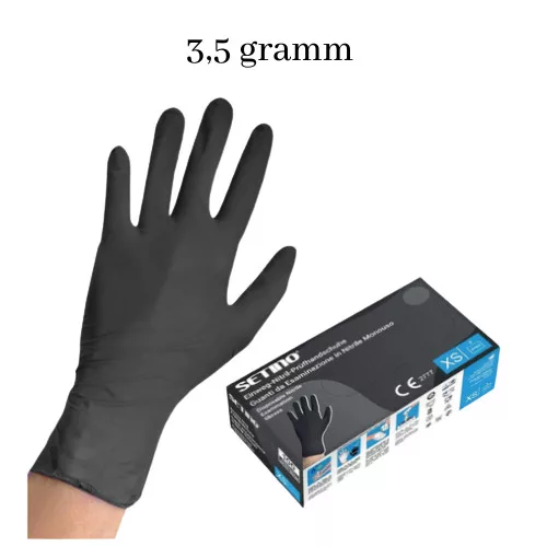 Setino fekete nitril kesztyű 3.5g (normál) M méret