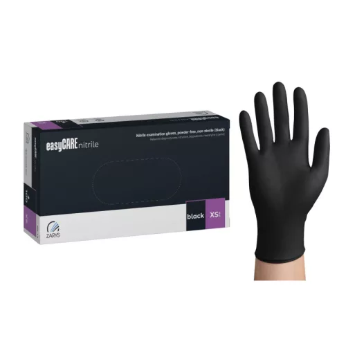  Zarys® easyCARE eldobható fekete nitril kesztyű