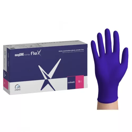easyCARE Nitrile Flex Cobalt eldobható nitril kesztyű, kobaltkék, 100 db