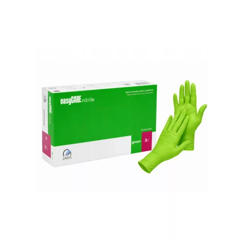  Zarys® easyCARE zöld nitril vizsgálókesztyű, púdermentes, XS méret