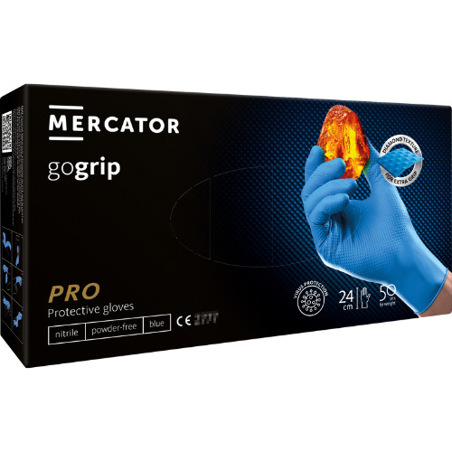 Mercator GoGrip Blue kék Prémium nitril kesztyű XXL méret