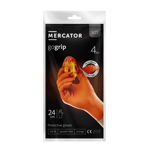 Mercator GoGrip orange narancs Prémium nitril kesztyű 4 darabos