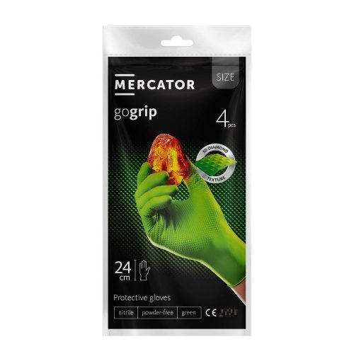 Mercator GoGrip green zöld Prémium nitril kesztyű 4 darabos