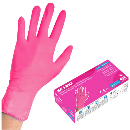 Setino rózsaszín/pink nitril kesztyű S méret