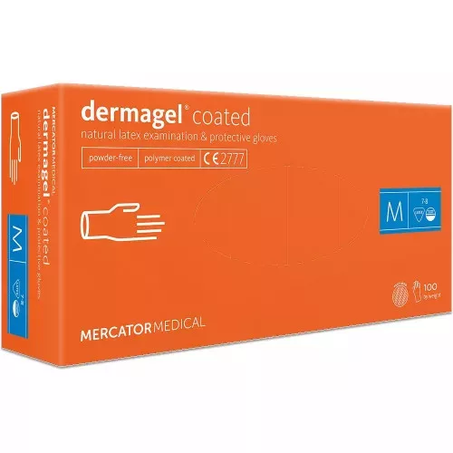 Mercator Dermagel púdermentes latex kesztyű, fehér XL méret