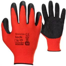 MERCATOR tech red+black latex mártott kesztyű XL méret