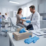 Zarys® easyCARE LONG, hosszított, kék, púdermentes nitril kesztyű