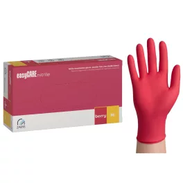    Zarys® easyCARE berry, piros, eldobható, púdermentes nitril kesztyű