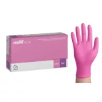  Zarys® easyCARE pink, rózsaszín, eldobható, púdermentes nitril kesztyű