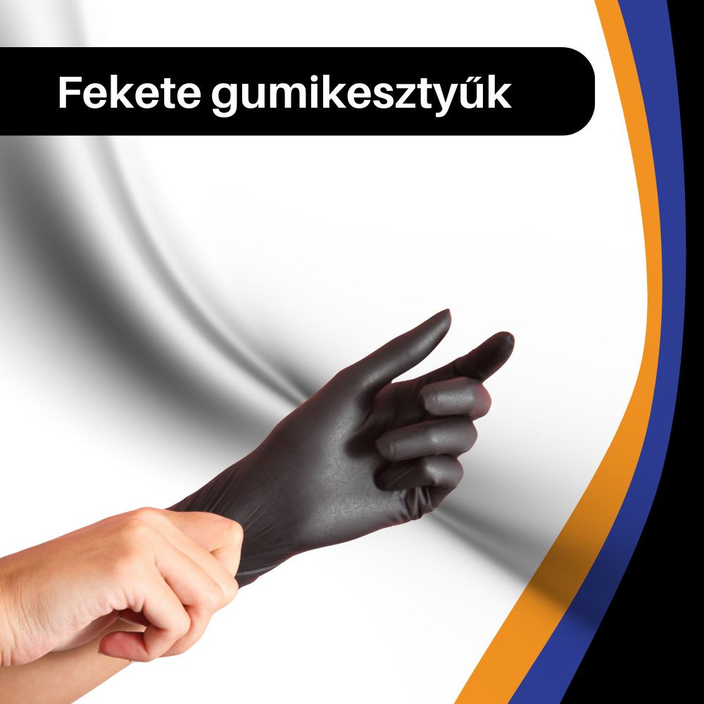 Fekete gumikesztyű – stílusos védelem profi felhasználóknak
