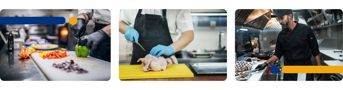 Élelmiszeriparban használt gumikesztyűk