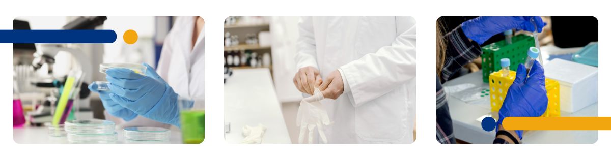 Laboratóriumban használható gumikesztyű
