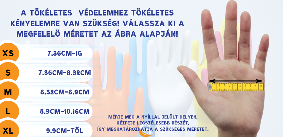 Méretválasztás - Nitrylex Black nitril púdermentes fekete vizsgálókesztyű